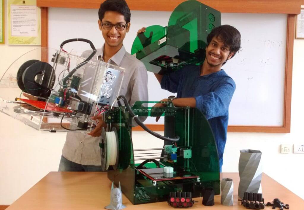 The founders with the first Julia 3D printers at MUTBI, 2013