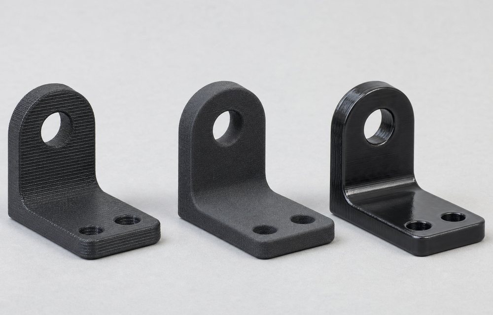 3D printed black ABS parts for r&d and prototyping