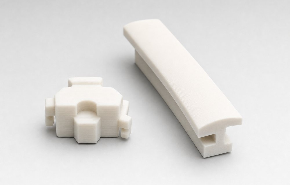 3D printed ivory nylon PA12 parts for industrial
