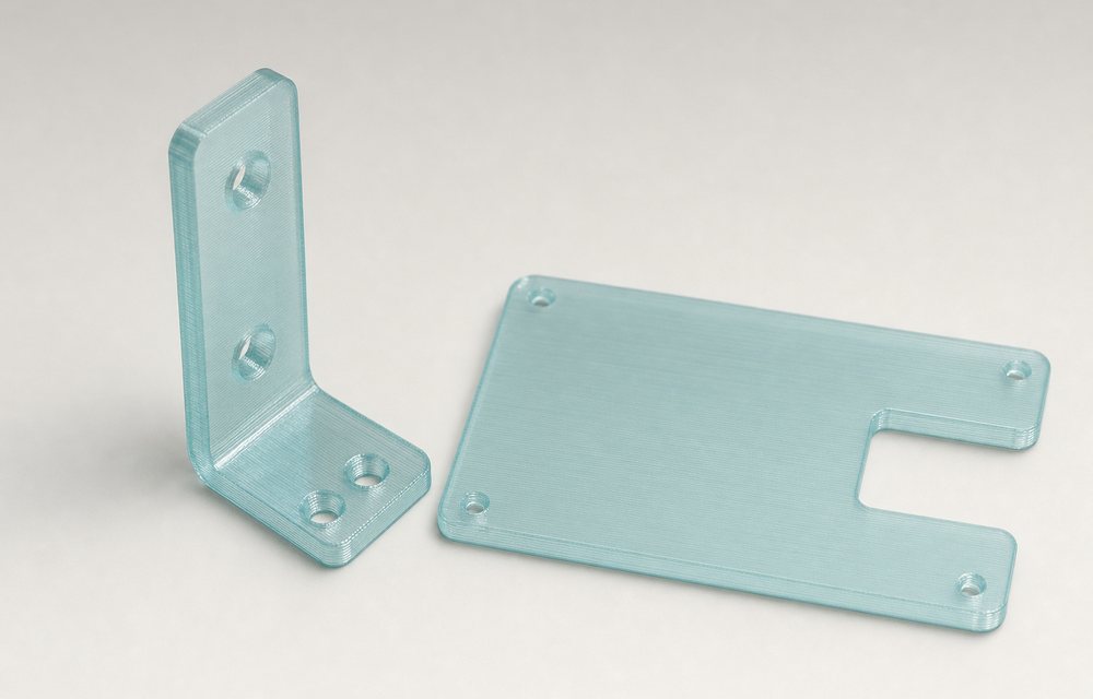 3D printed translucent PET-G parts for mechanical and structural