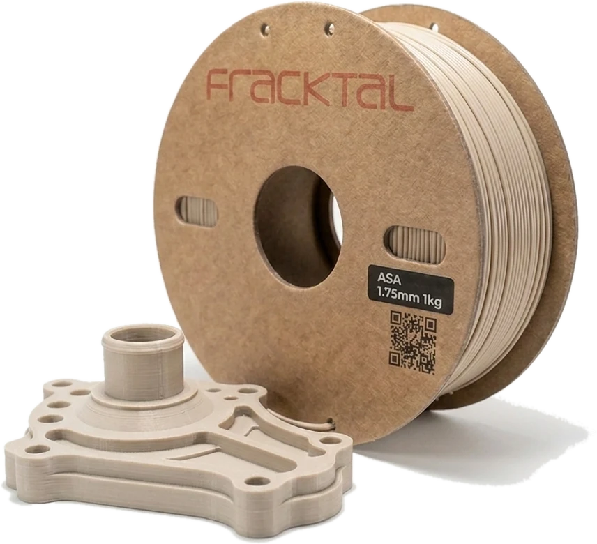 ASA 3D printed filament spool with weather-resistant outdoor part