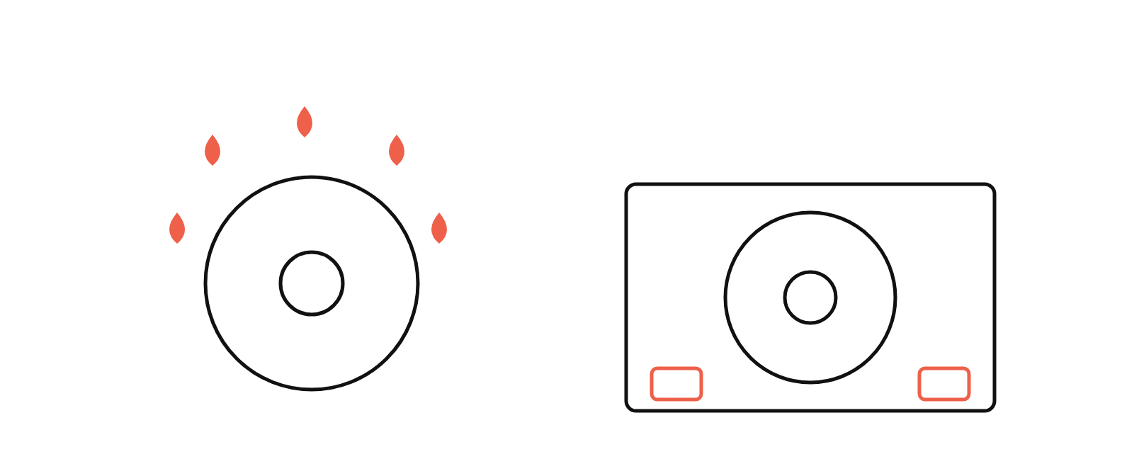 A spool taking up moisture, and the same spool sealed with desiccant