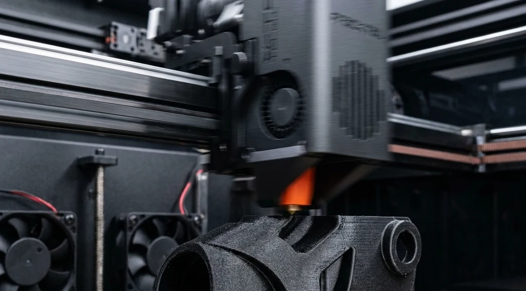 FDM 3D printer in motion building CF-PA part