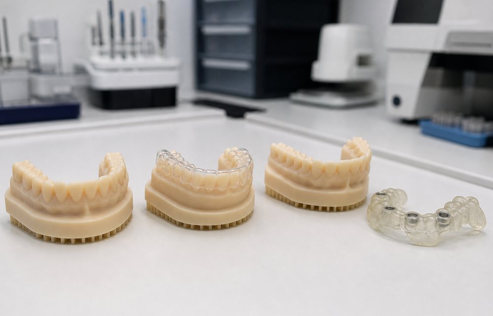 Printed dental models and a thermoformed tray