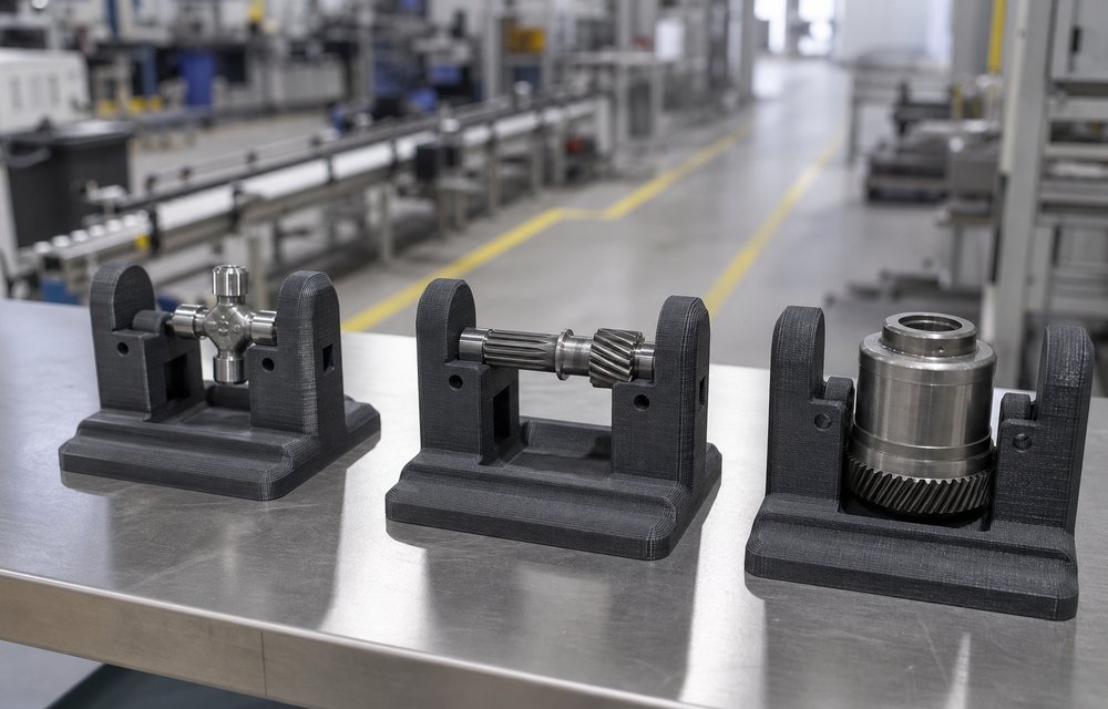 3D printed manufacturing aids in use on a factory floor