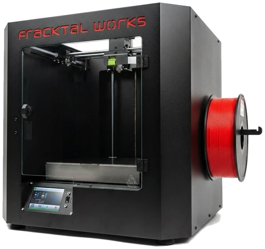 Fracktal Julia professional desktop 3D printer, three-quarter view