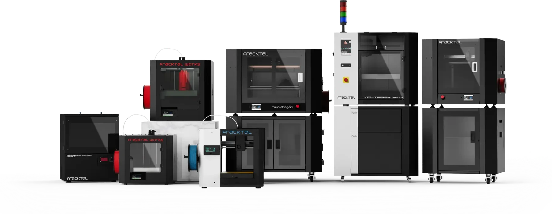 Fracktal Works 3D printer lineup, manufactured in Bangalore, India