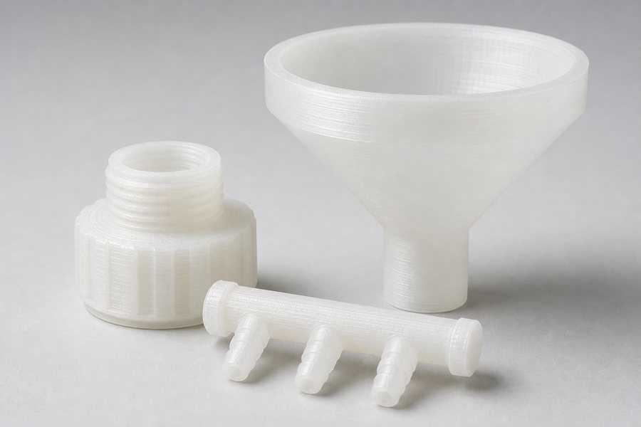 3D printed polypropylene laboratory fluid-handling components