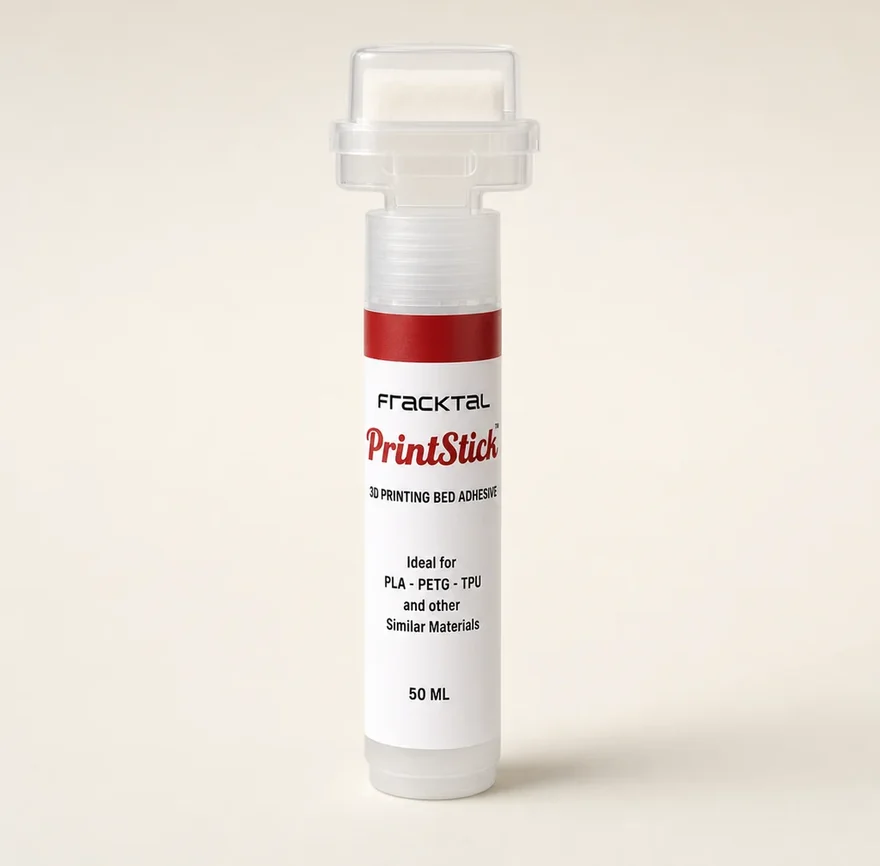 The PrintStick Standard 50 ml applicator, white label, for PLA, PET-G and TPU