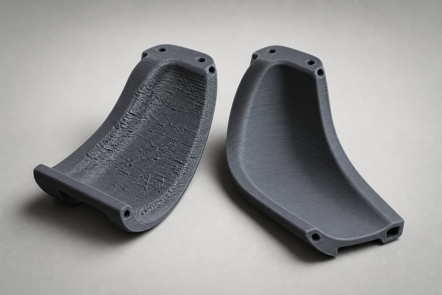 Support-free surface finish after dissolving PVA