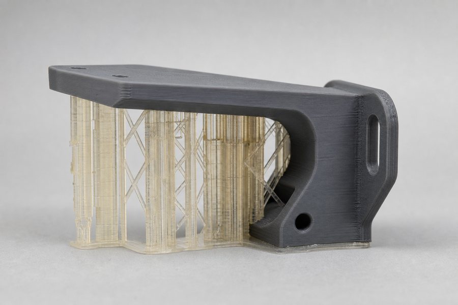 Steep overhang printed with water-soluble PVA support