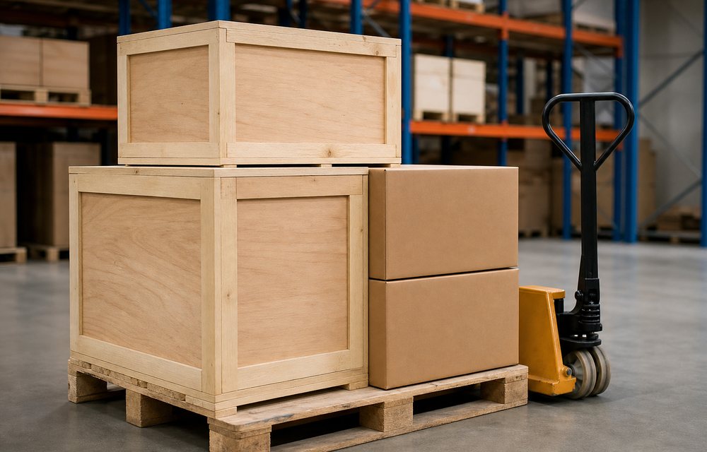 Equipment crated for regional distribution