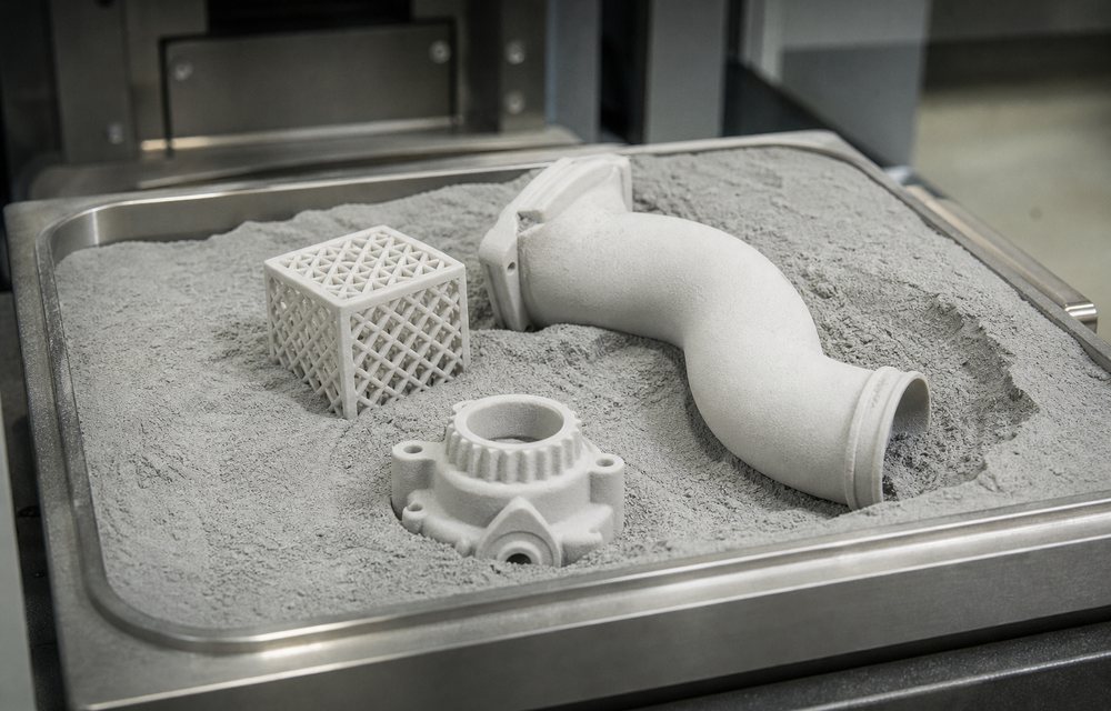 Light nylon parts recovered from an SLS powder cake