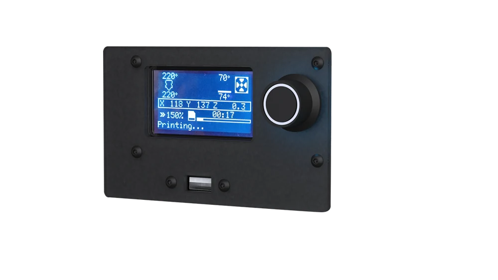 Snowflake 3-inch LCD display with responsive dial knob