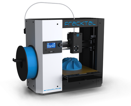 Snowflake 3D printer printing a part