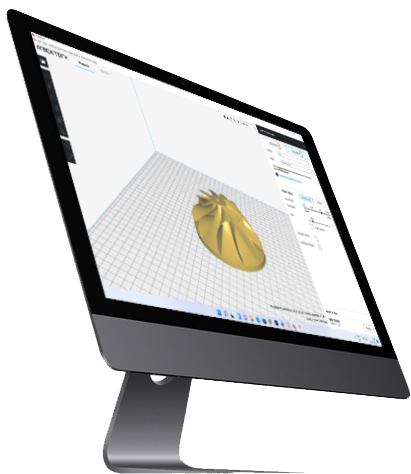Fracktory slicing software on a desktop screen