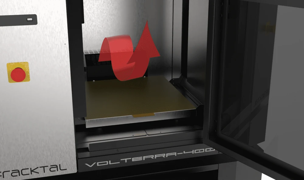 Volterra integrated heated build chamber and filament pre-heater