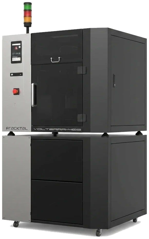 Fracktal Volterra-400 industrial 3D printer, three-quarter view