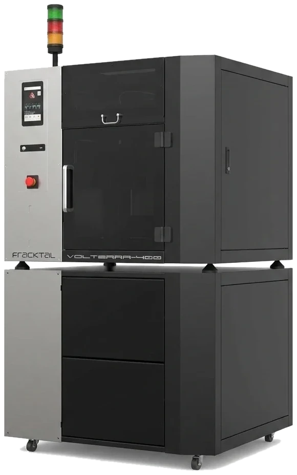 Fracktal Volterra-400 industrial 3D printer, three-quarter view