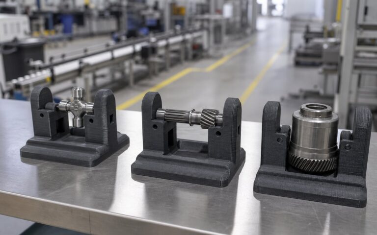 A production floor using 3D printed manufacturing aids