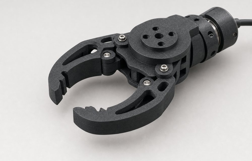 Robot gripper 3D printed in carbon-fibre nylon
